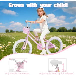 XJD Girls Bike for 2-12 Years Old Kids 12 14 16 20 Inch Toddler Bike,Retro Style Kids Bike with Training Wheels, 20 Inch Girl Bicycle with Kickstand