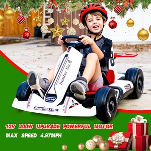 XJD Electric Go Kart 12V Battery Powered Pedal Go Karts for Kids Youths on Car Electric Vehicle Car Christmas Birthday Gifts for 3 Years and Up with Bluetooth/FM and Remote Control (White)