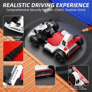XJD Electric Go Kart 12V Battery Powered Pedal Go Karts for Kids Youths on Car Electric Vehicle Car Christmas Birthday Gifts for 3 Years and Up with Bluetooth/FM and Remote Control (White)