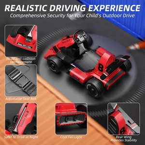 XJD 24V 7Ah Battery Electric Go Kart with Adjustable Seat, Powered Pedal Go Karts for Kids Youths Christmas Birthday Gifts for 3 Years and Up 7.5MPH (Red, 24V)