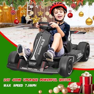 XJD 24V 7Ah Battery Electric Go Kart with Adjustable Seat, Powered Pedal Go Karts for Kids Youths Christmas Birthday Gifts for 3 Years and Up 7.5MPH (Deep Back, 24V)