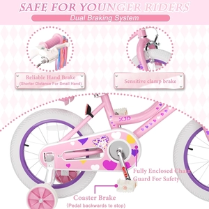 XJD Girls Bike for 2-12 Years Old Kids 12 14 16 20 Inch Toddler Bike,Retro Style Kids Bike with Training Wheels, 20 Inch Girl Bicycle with Kickstand