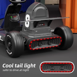 XJD Electric Go Kart 12V Battery Powered Pedal Go Karts for 37-96 Months Kids Youths on Car Electric Vehicle Car Racing Drift Car for Boys Girls with Bluetooth/FM and Remote Control (Black)