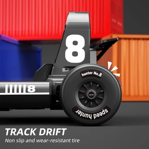 XJD Electric Go Kart 12V Battery Powered Pedal Go Karts for 37-96 Months Kids Youths on Car Electric Vehicle Car Racing Drift Car for Boys Girls with Bluetooth/FM and Remote Control (Black)