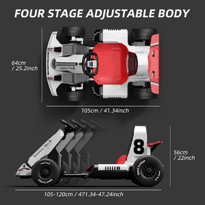 XJD Electric Go Kart 12V Battery Powered Pedal Go Karts for Kids Youths on Car Electric Vehicle Car Christmas Birthday Gifts for 3 Years and Up with Bluetooth/FM and Remote Control (White)